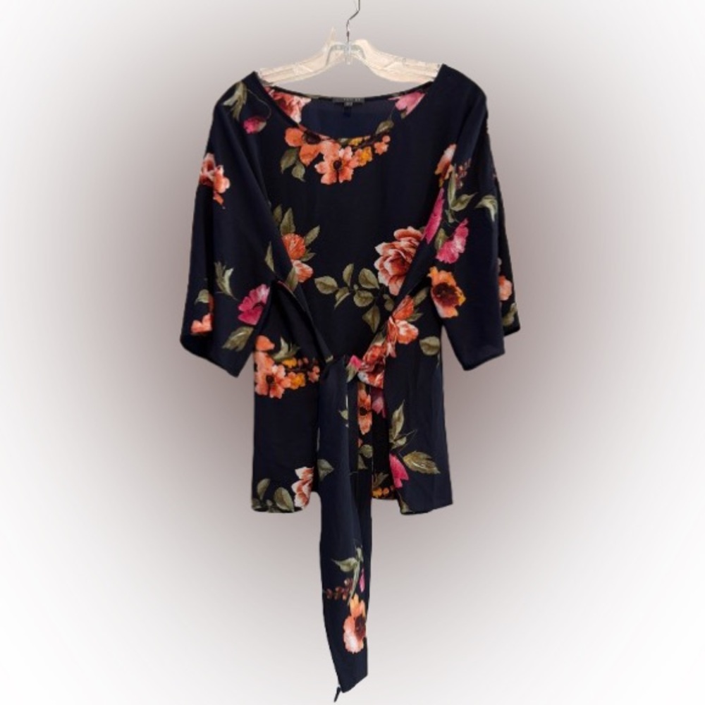West Kei Navy Floral Blouse XL